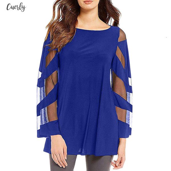 

women shirts 3 4 bell sleeve o neck lace regular patchwork blouse loose shirt beautiful handsome comfortable women shirts, White