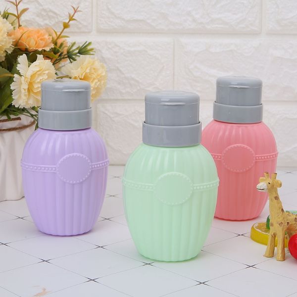 

250ml empty nail art pump dispenser acetone polish remover alcohol bottle liquid