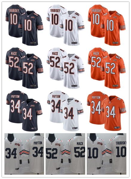 

Chicago 13 bear 13 navy nfl 13 100th ea on football jer ey 10 mitchell trubi ky 52 khalil mack 54 brian urlacher 29 tarik cohen, Blue