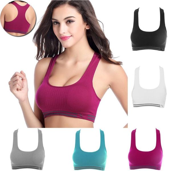 

sport bras yoga shirt fitness running vest underwear padded bra crop sport underwear wireless push up brassiere tank top, White;black