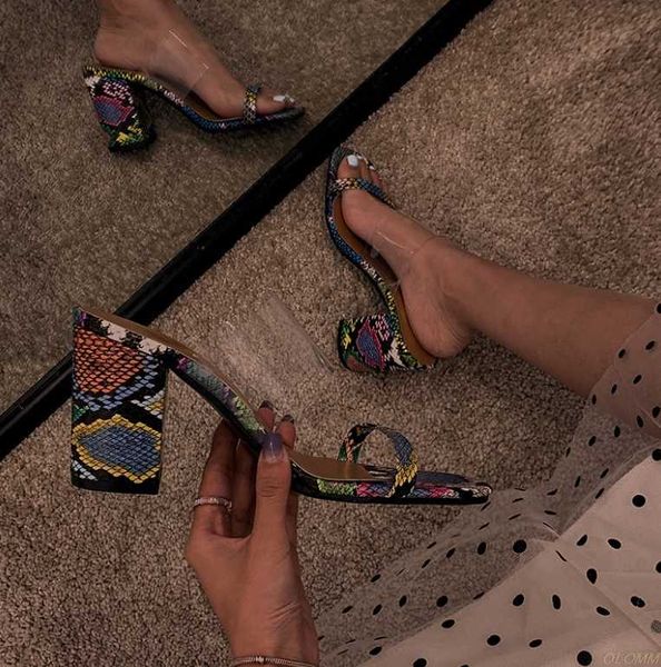 

women sandals transparent sandals ladies high heel slippers candy color open toes thick heel fashion female slides summer shoes, Black