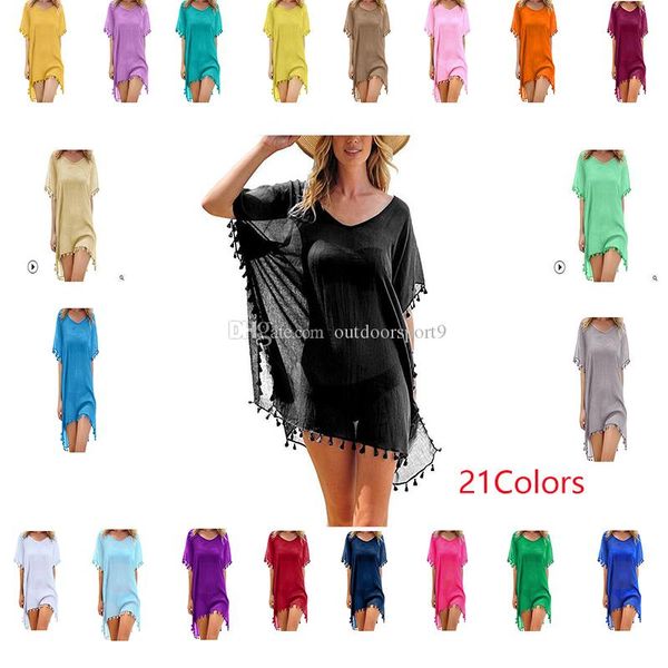 

21colors women beach bikini cover up lace hollow crochet swimwear beach dress designer summer ladies cover-ups bathing suit beach wear tunic