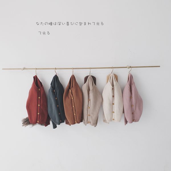 

ребёнков чистый цвет вязаный свитер осень зима хлопка детский джемпер свитер новорожденного младенца устаревать девочек одежда, Blue