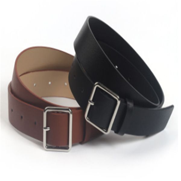 

new black red white wide pu belt waistband female vintage square pin buckle waist belts for women dresses apparel accessories, Black;brown