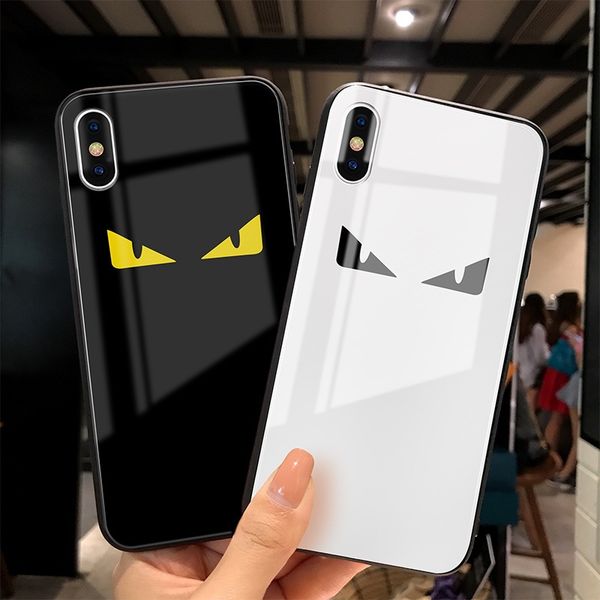 

latest for iphone x eyes case glass back cover tpu frame phone case for huawei p30 pro devil eyes case