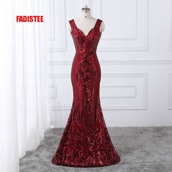 

fadistee new arrival classic party dress evening dresses prom bling vestido de festa luxury pattern v-neck sequins style, White;black
