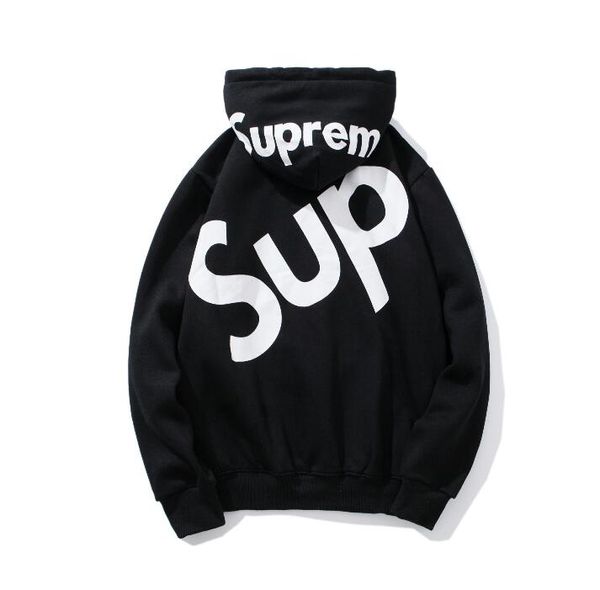 

brand designer men's hoodie women's pullover classic large logo bf supreme loose plush casual hip hop letter pattern long slee, Black