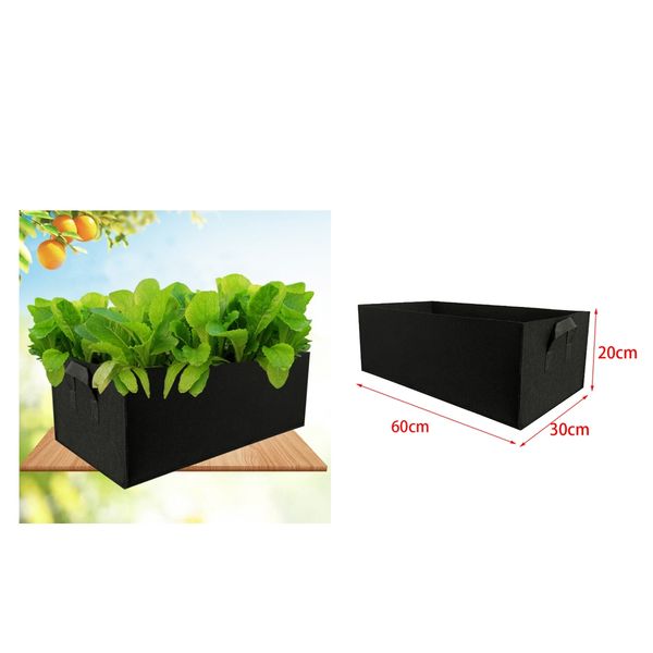 

2x non-woven fabric garden grow bags rectangle vegetables planting containers l