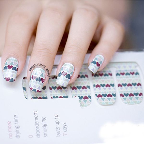 

10 patterns, nail art decals, Black