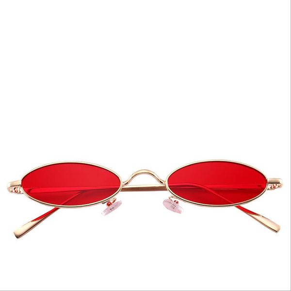 

small oval sunglasses men women retro metal frame yellow red vintage tiny round male female sun glasses, White;black
