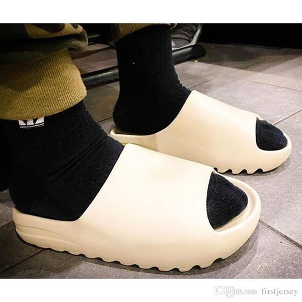 

New kanye west slide slippers men women Bone Desert Sand Resin black Mens Slides designer shoes fashion sandal Beach sandals size36-45