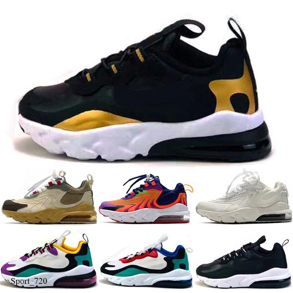 

2020 react kids running shoes half palm aircushioned training shoes react boys girls elastic band casual sneakers, Black