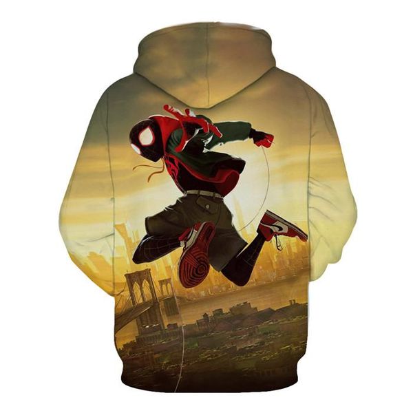 

ман 3d печати толстовки красочные пуловер с длинным рукавом с карманами подросток homme одежда marvel супер герой, Black