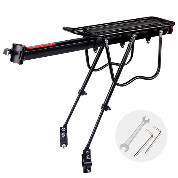 

20-29 inch bicycle carrier bike luggage cargo rear rack aluminum alloy shelf saddle bags holder stand support with mount tools