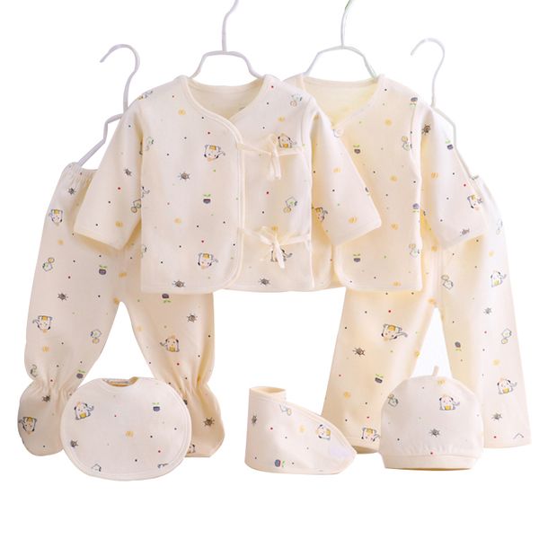 

soft breathable newborn baby clothing set infant cotton cartoon underwear suit for 0-3 month baby infant clothing set, White