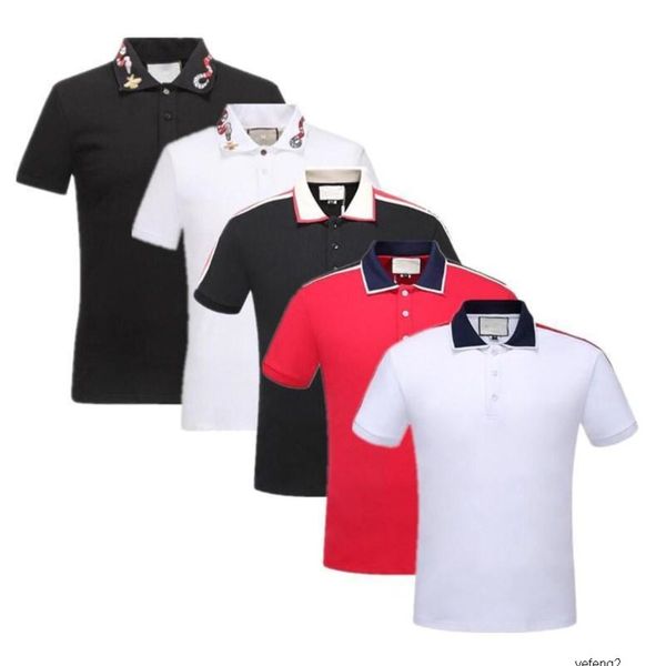 

mens designer polo snake bee polos tee embroidery luxury italy high street garter snakes little bee printing clothinglzvr, White;black