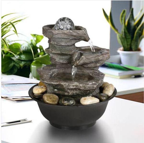 

wholesales 2019 sales11.4in 3-tier tablezen fountain with crystal ball for indoor decoration