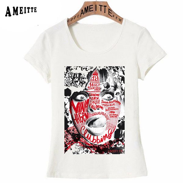 

new summer women fashion t-shirt funny face graffiti art girl casual ameitte white casual tees female hip hop style clothes