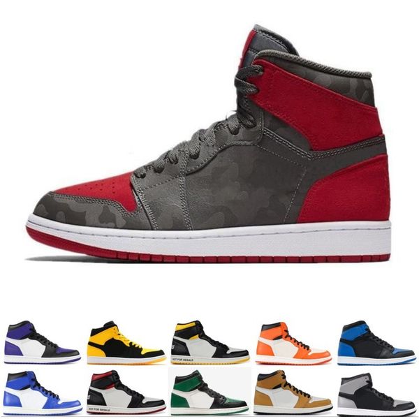 

OG 1 Top 3 Mens Basketball Shoes Wheat Gold Bred Toe Chicago Banned Royal Blue UNC Rebel Rust Pink Sneakers Sports designer Shoes