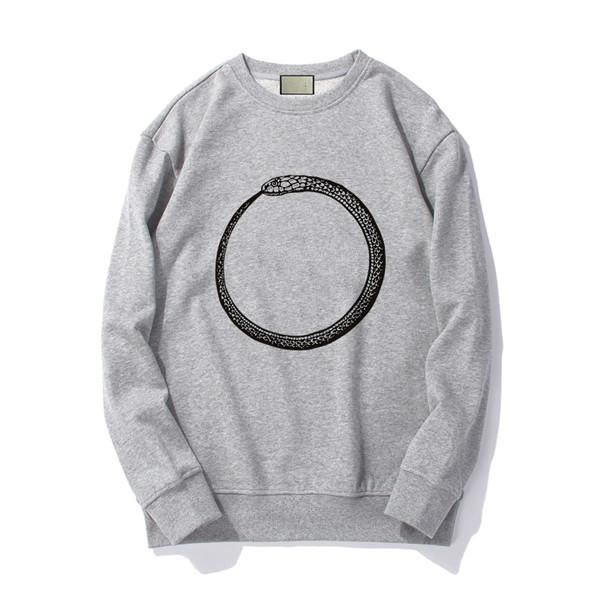 

19fw luxurious italy brand design hoodie long sleeve crewneck sweater sweatshirt fashion ring snake print pullover hoodie outdoor sweatshirt, Gray;blue