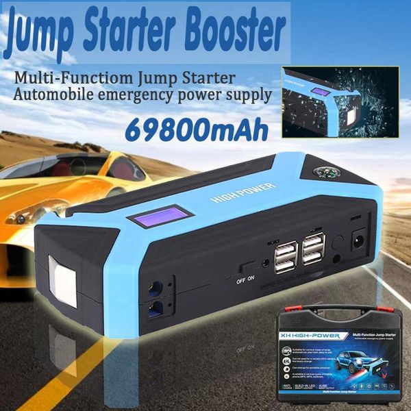 

69800mah car starting device 600a 12v 4usb led car jump starter power bank starter for battery charger buster