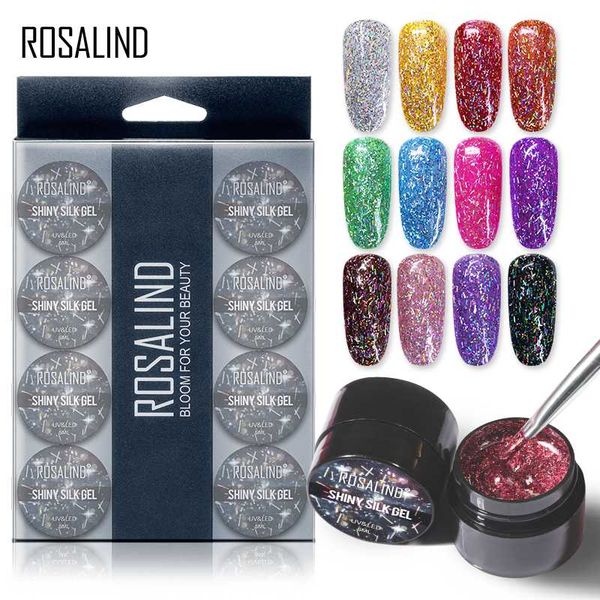 

rosalind shiny silk gel nail polish manicure kit nail art design 12pcs/set hybrid glitter platinum gel lacquer base coat