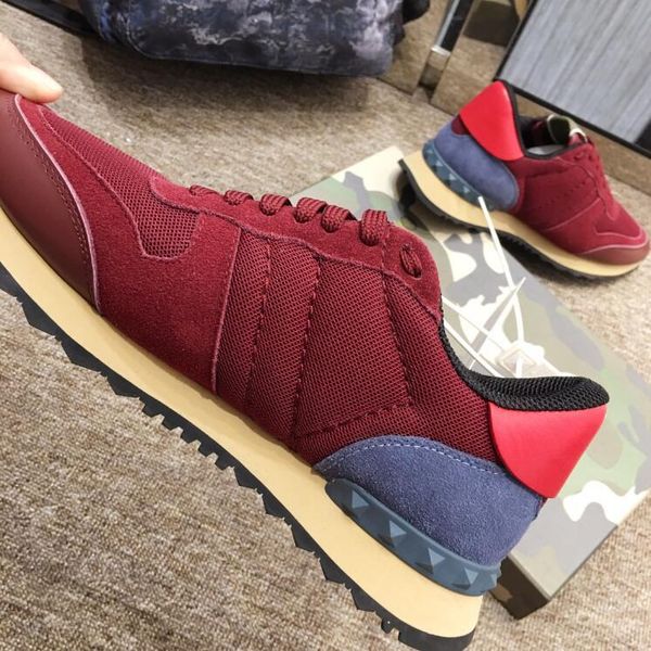 

2019 горячие продаем lovers мужские женские low-top заклепки valen espadrilles сетки обуви повседневная кроссовки из натуральной кожи плоски, Black