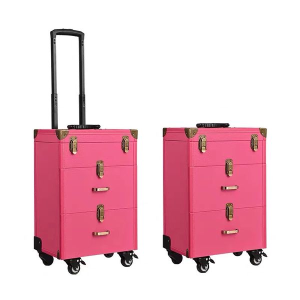 

women makeup trolley suitcase with cosmetic nail tattoo special multi-function luggage door-to-door service high-grade toolbox