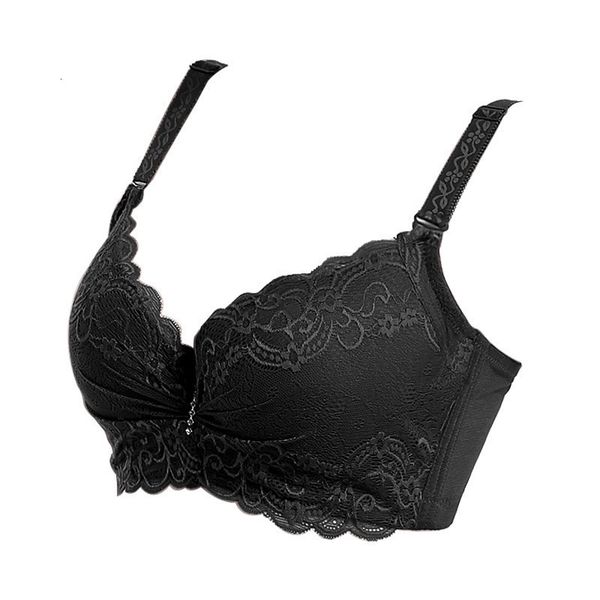 

bra plus size women underwears super lace push up bra large lingerie women underwear thin bras women underwire minimizer intimates, Red;black