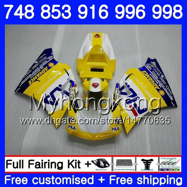 Kit amarelo quente azul para DUCATI 748 853 916 996 998 S 94 94 96 97 98 327HM.5 748S 853S 916R 996R 998S 748R 1994 1995 1996 1997 1998 Carenagem