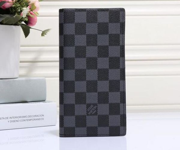 

Paris Plaid Style мужской кошелек мужской PU кожаный бумажник выделенный холст несколько