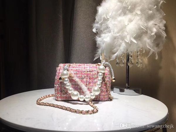 

new arrival fashion women shoulder bag real woolen size purse chain bag shoulder bag female vintage 20cm crossbody bags