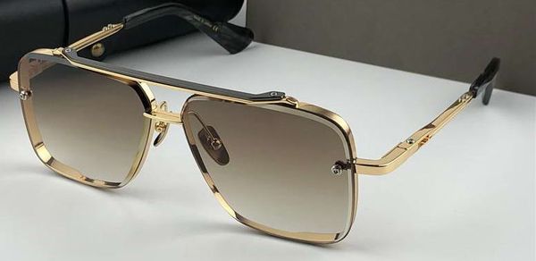 

square sunglasses 121 gold brushed frame with brown gradient lens shades men sunglasses gafas de sol new with box, White;black