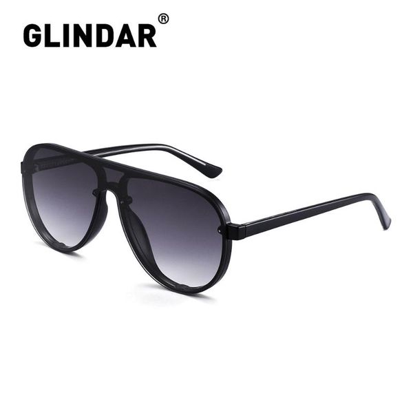 

women men rimless shield sunglasses thicken frame pilot sun glasses gradient mirror lens, White;black