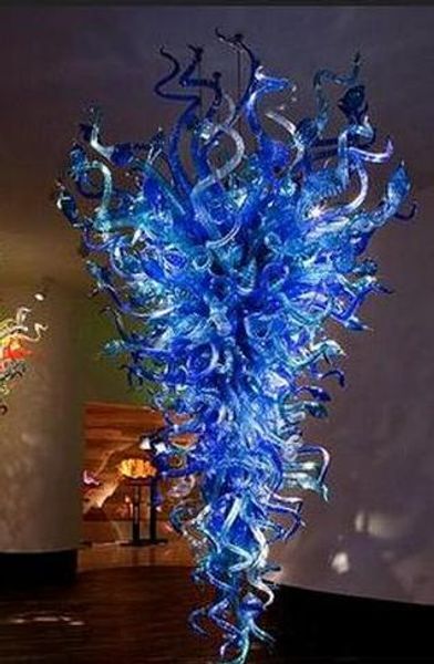 

Hot Sale Chandelier Lamps New Pendant Light Blue Hand Blown Glass Chandelier Lighting for Hotel Decor AC 110v/120v/220v/240v Energy Saving