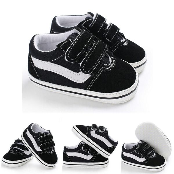 

newborn baby girl boy shoes soft sole anti slip shoes white black casual canvas sneaker toddler prewalker first walker for 0-18m