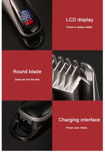 

kemei 1929 professional electric hair clipper lcd display hair trimmer 2 speeds turbo powerful hair cutting kemei electric trimmer sweet07 k