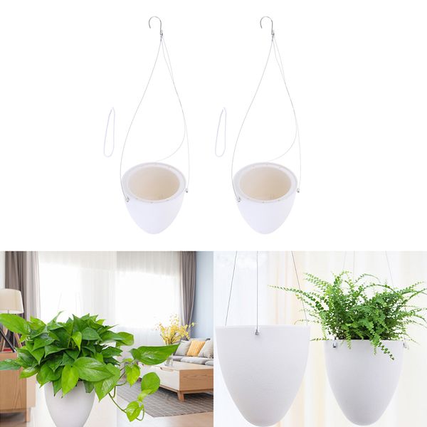 

2x hanging plastic pot with sprinkler auto-sprinkling plastic with chain hook