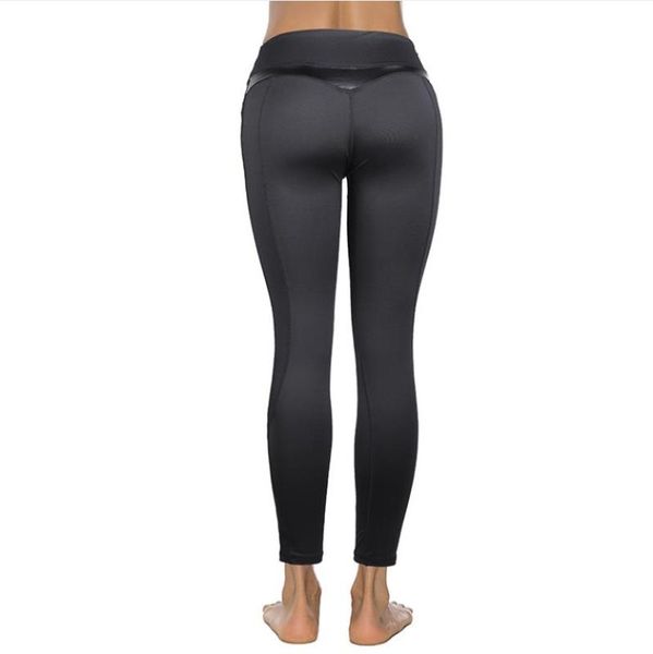 

black leather split joint mesh transparent spandex polyester wholesale legging fitness yoga pant, White;red