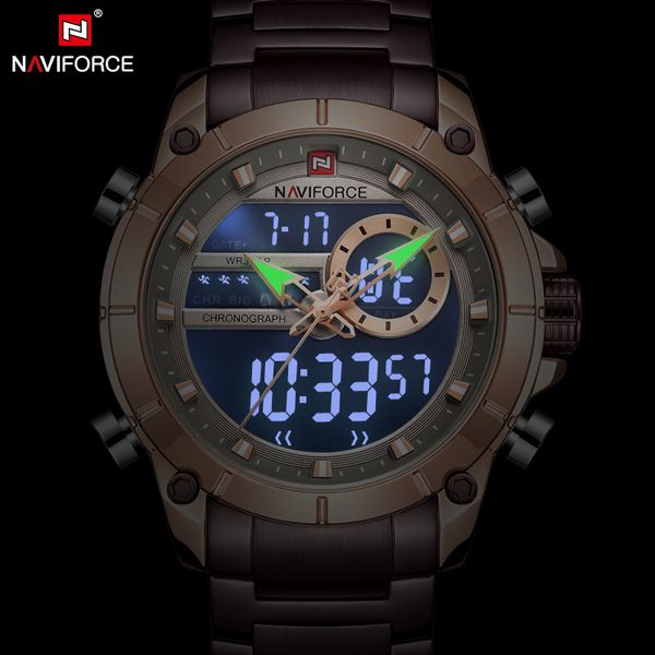 Novo naviforce relógio masculino topo de luxo marca aço completo à prova dwaterproof água relógios dos homens militar esportes quartzo relógios pulso relogio masculino