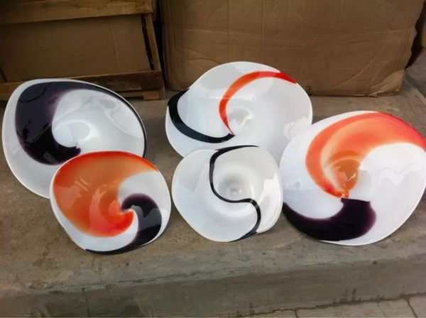 

modern murano flower glass plates wall art hanging plates in cluster chihuly style home decor wall light