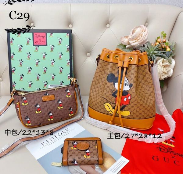 

2020 3pcs set classic designer womens handbags ladies tote leather clutch shoulder bags female purse with wallet tote 003