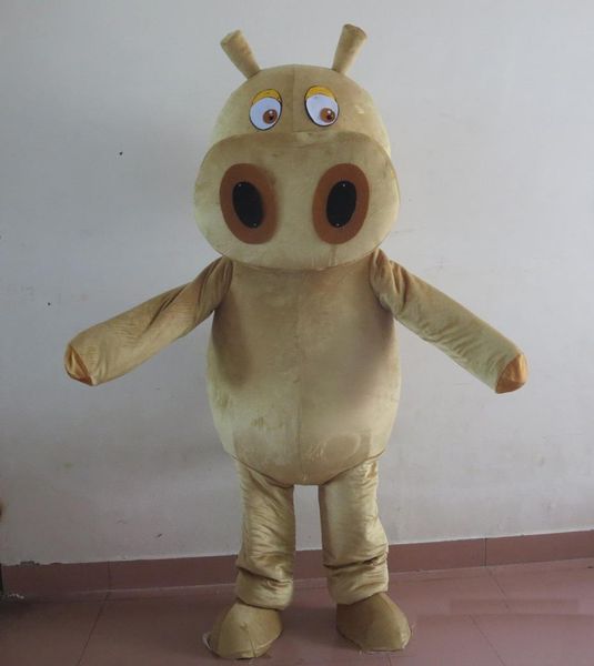 

2019 the head brown hippo mascot costume for to wear for sale, Red;yellow