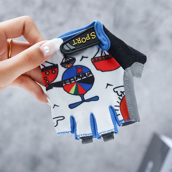 

lofcg children's cycling gloves sports protection balance car breathable summer thin half finger protective bicycle bicycle children&#0, White