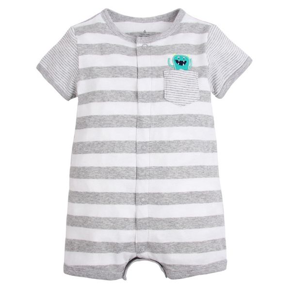 

summer brands newborn baby rompers short sleeve cartoon cotton jumpsuits baby infant clothes for girls boys' clothing sets, Blue