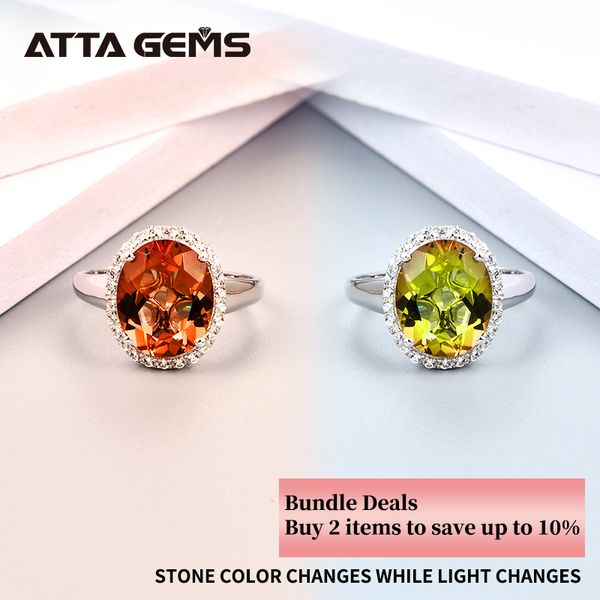 

sterling silver ring created zultanite for women color change stone design fine jewelry wedding y200321, Slivery;golden