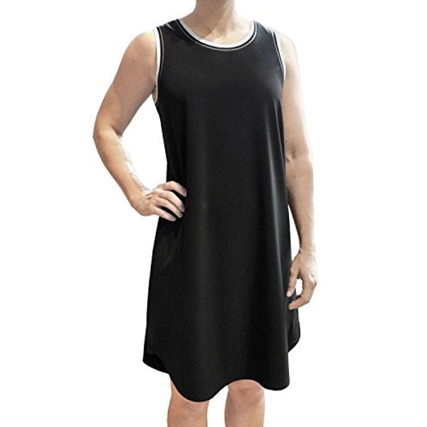 

abs allen schwartz women's fashion sleeveless t-shirt dress, Black;gray