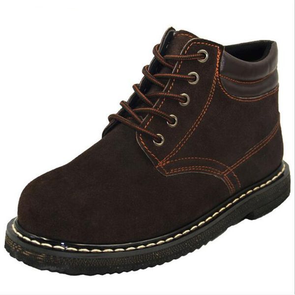 

mhysa 2019 men high-up ankle boots wear-resistant non-slip work shoes labor protection shoes bottom ladle head men safety boots, Black