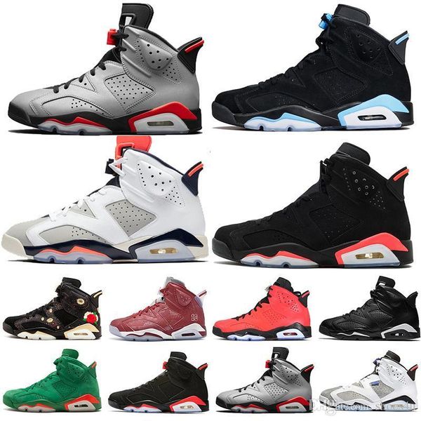 

2019 stock in bred vi 6 6s mens basketball shoes infrared 23 3m reflective tinker gatorade green red blue men sport sneaker designer trainer