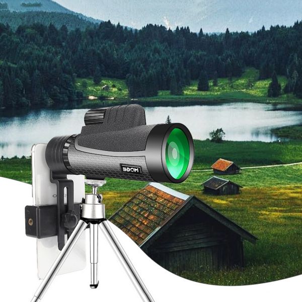 

12x50 high power monocular telescope compact spotting scope with tripod phone clip adapter for bird watching camping hiking new